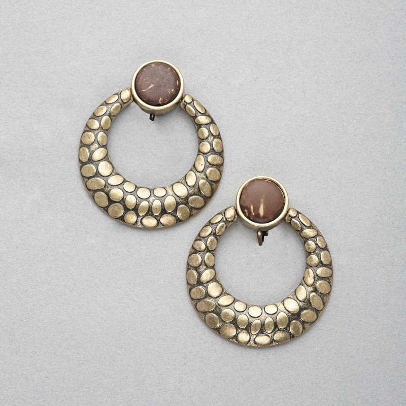 Hoop Clip On Earring, Gold, large image number 0