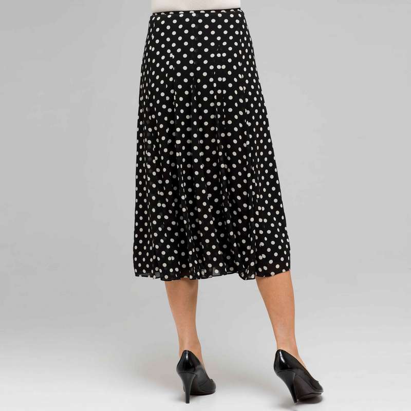 Show Stopper Dot Print Skirt, Black & Ivory, large image number 1